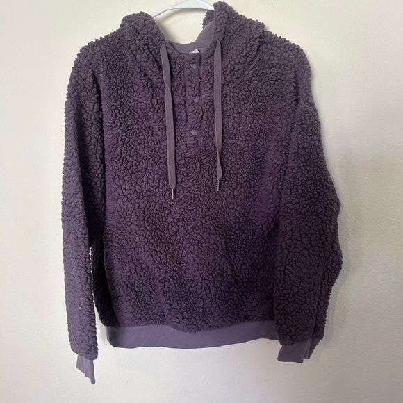 Z by Zella Large Purple Sherpa Lol Over Hoodie - Picture 1 of 8